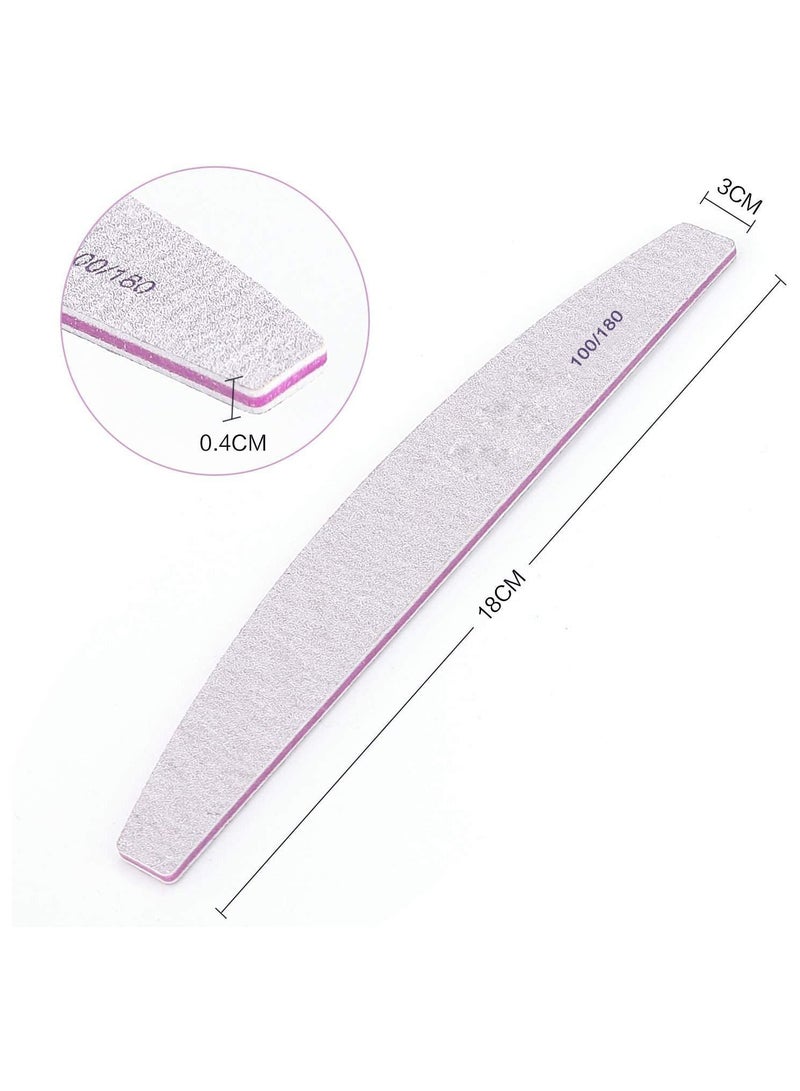 NIBEMINENT 10 PCS Professional Nail Files Double Sided Emery Board(100/180 Grit) Styling Tool Grooming Natural Artificial Nails for Home and Salon Use - Image 3