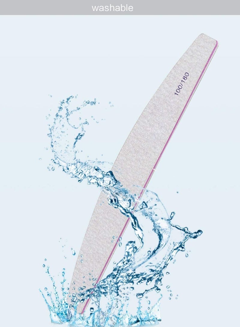 NIBEMINENT 10 PCS Professional Nail Files Double Sided Emery Board(100/180 Grit) Styling Tool Grooming Natural Artificial Nails for Home and Salon Use - Image 5