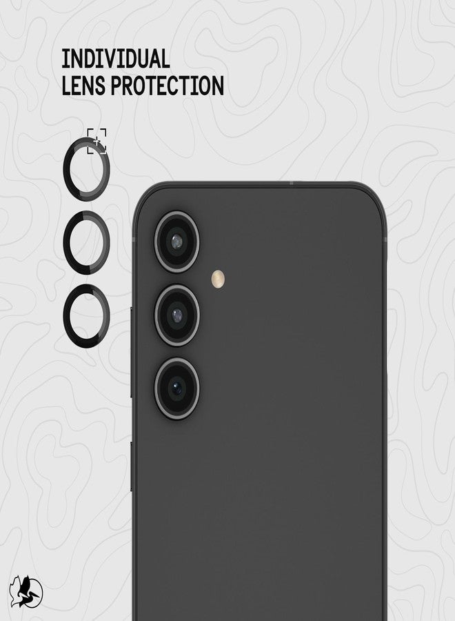 Pelican Samsung Galaxy S23 FE 5G Camera Lens Protector with Aluminum Rings - 9H Tempered Glass - Durable Anti-Scratch, Anti-Shatter, HD View with Night Shoot and Case Friendly, Easy to Install - Black - Image 3