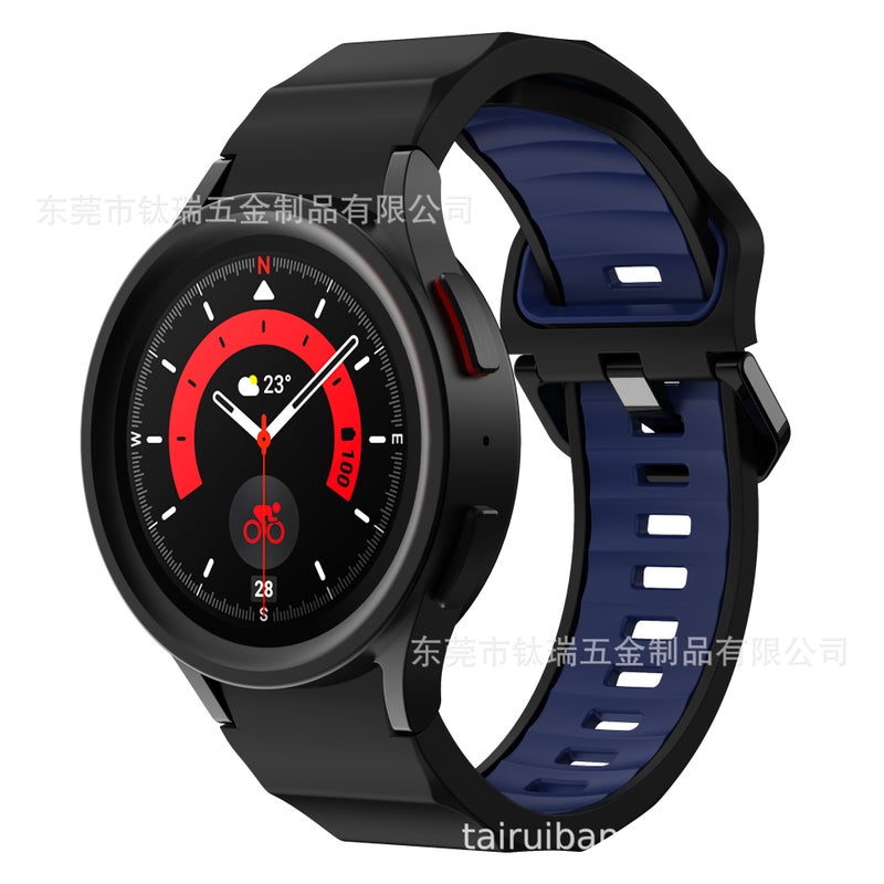 Suitable For Samsung Galaxy Watch5 6 4 Wave Two-Color Silicone Strap Watch5Pro Smart Watch Strap - Image 1