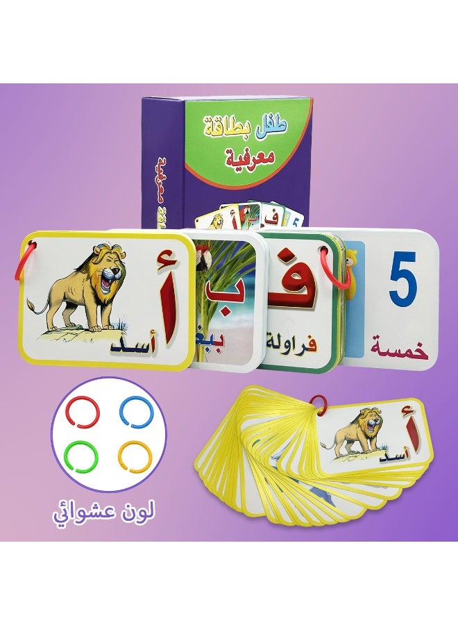 Montessori early learning vocabulary cards, featuring the Arabic alphabet, are suitable for children aged 3-6. This entertaining learning resource is a must-have for home classrooms. It is suitable for guided learning in preschool and kindergarten, promoting early language development, and is a great Halloween or Christmas gift. - Image 2