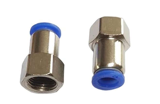 DLEIN OD 1/4"X 8 Pneumatic Push Type Female Thread 8mm Hose Barb Tube Fitting Connector Adapter Connector Push Fittings Pneumatic Push G1/4BSP OD NPT Female union connector Size OD 1/4"X 8 MM 2pc) - Image 1
