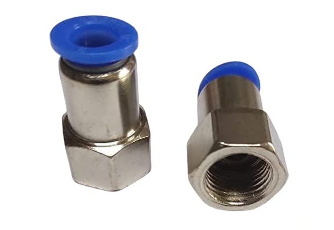 DLEIN OD 1/4"X 8 Pneumatic Push Type Female Thread 8mm Hose Barb Tube Fitting Connector Adapter Connector Push Fittings Pneumatic Push G1/4BSP OD NPT Female union connector Size OD 1/4"X 8 MM 2pc) - Image 2