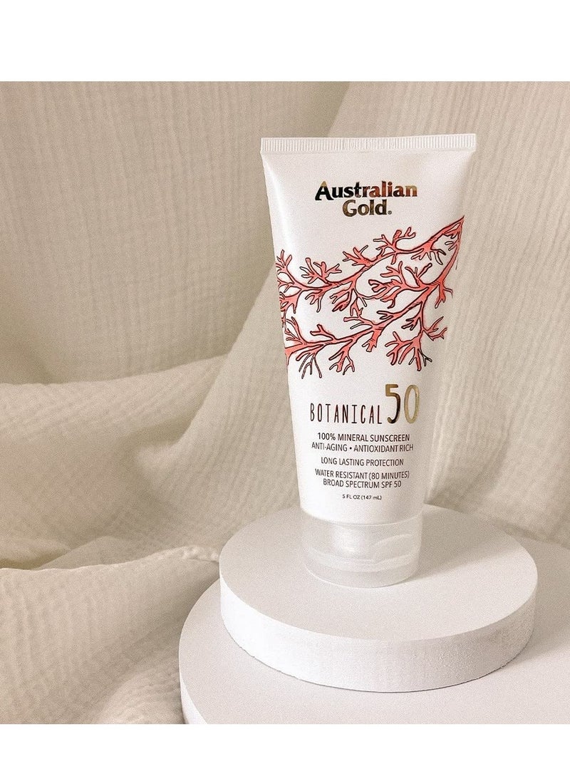 Australian Gold Australian Gold Botanical SPF 50 Mineral Sunscreen Lotion, 5 Ounce, Non-Chemical Sunblock with Titanium Dioxide & Zinc Oxide, Native-Australian Ingredients, Water-Resistant, Citrus Oasis Scent  - Image 3