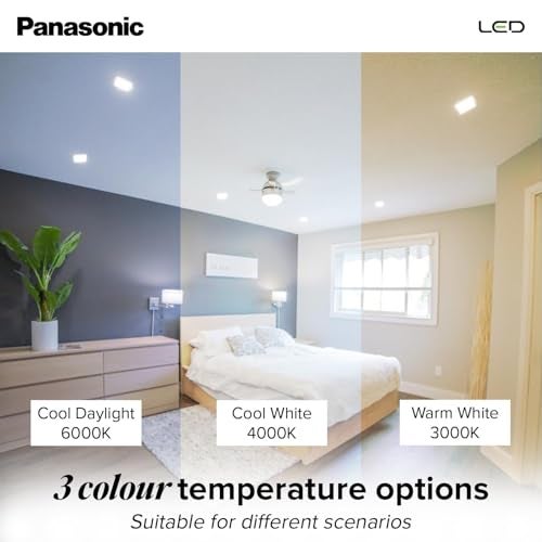 Panasonic Plastic 15W Tri Colour Led Square Downlight | Tri Colour Ceiling Light For Home | 15 Watt Ceiling Light (Cool, Natural & White - Pdlm0215Cnw) - Image 4