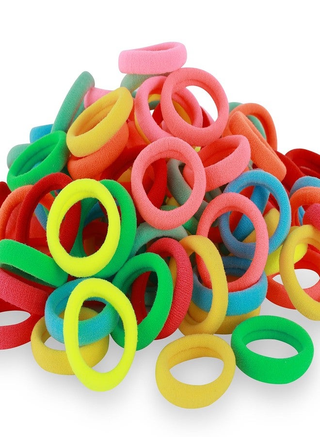 QRTVI 120 Pcs Baby Hair Ties, Cotton Toddler Hair Ties for Girls and Kids, Multicolor Small Seamless Hair Bands Elastic Ponytail Holders(Colorful) - Image 1