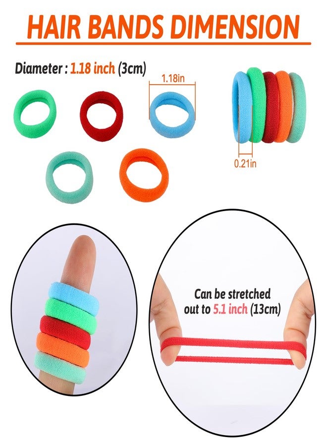 QRTVI 120 Pcs Baby Hair Ties, Cotton Toddler Hair Ties for Girls and Kids, Multicolor Small Seamless Hair Bands Elastic Ponytail Holders(Colorful) - Image 3