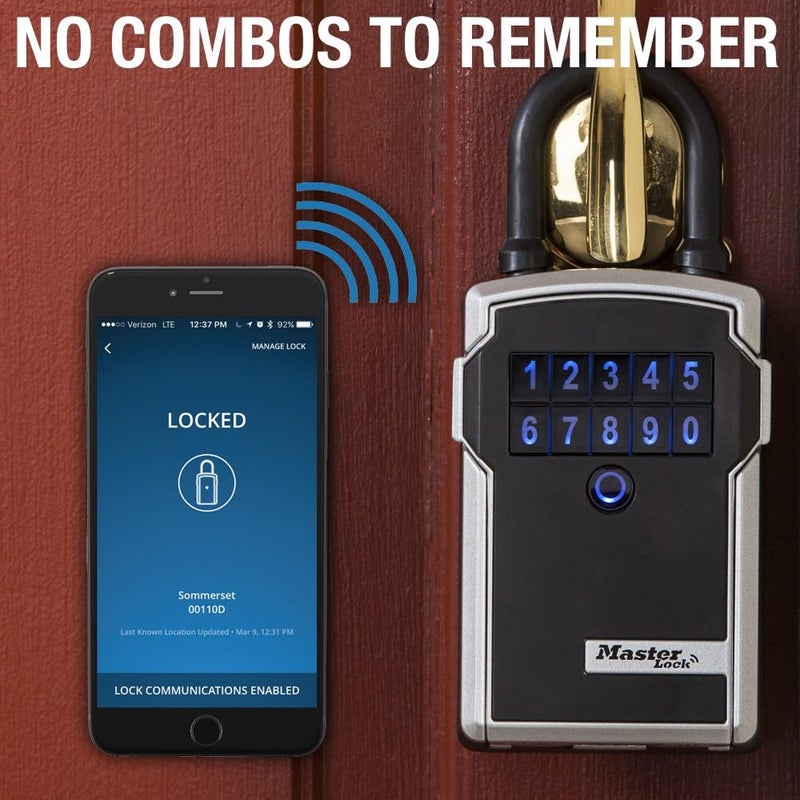MasterLock Key Lock Box with Code, Outdoor Lock Box for Realtors, Property Managers and Landlords, Ideal for Short-Term Rentals, Key Safe Holds 5 Keys, 5440EC - Image 1