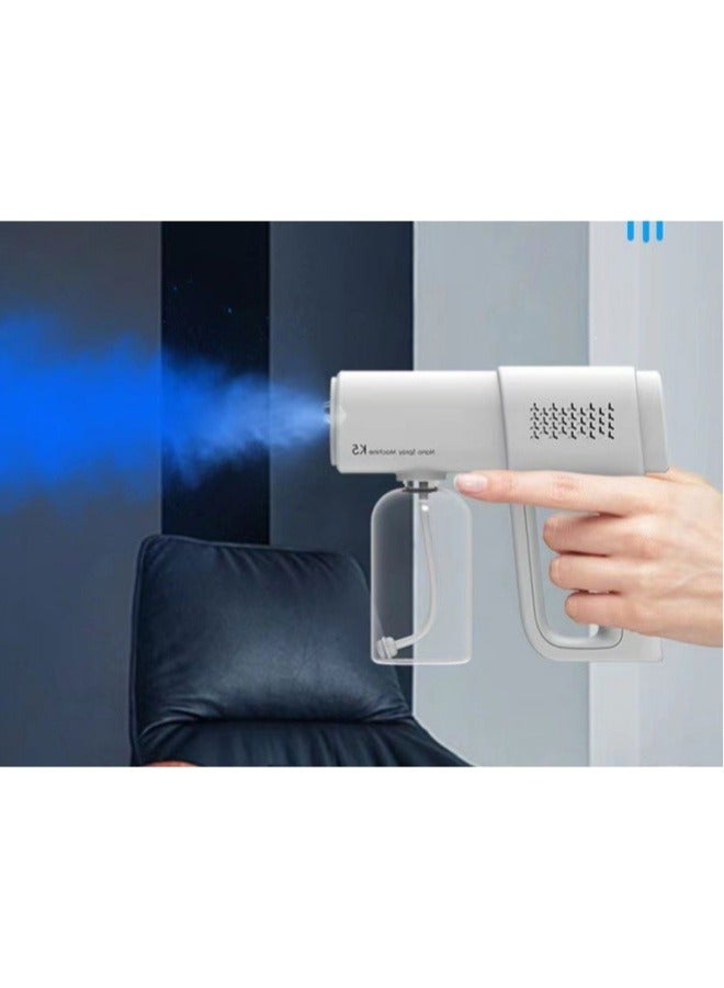 مسدس رذاذ مطهر نانو، مسدس تطهير محمول بالضوء الأزرق قابل لإعادة الشحن للمنزل أو المكتب أو المدرسة أو الحديقة - Image 1