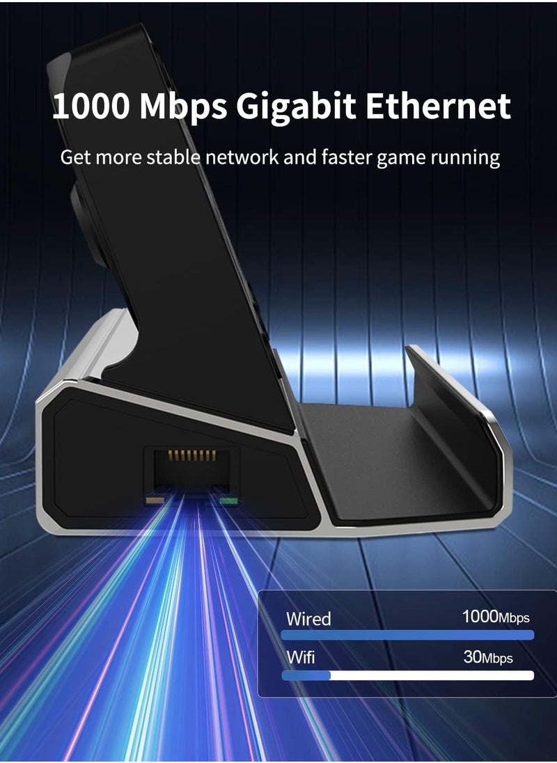 Steam Deck/Rog Ally/Switch/Legion Go Docking, Steam Deck OLED Docking Station Dual Fan,10-in-1 Stream Deck Dock, HDMI 2.0 4k@60hz, 1000Mbps Ethernet, 100W PD Charging Port, 5*USB, SD&TF