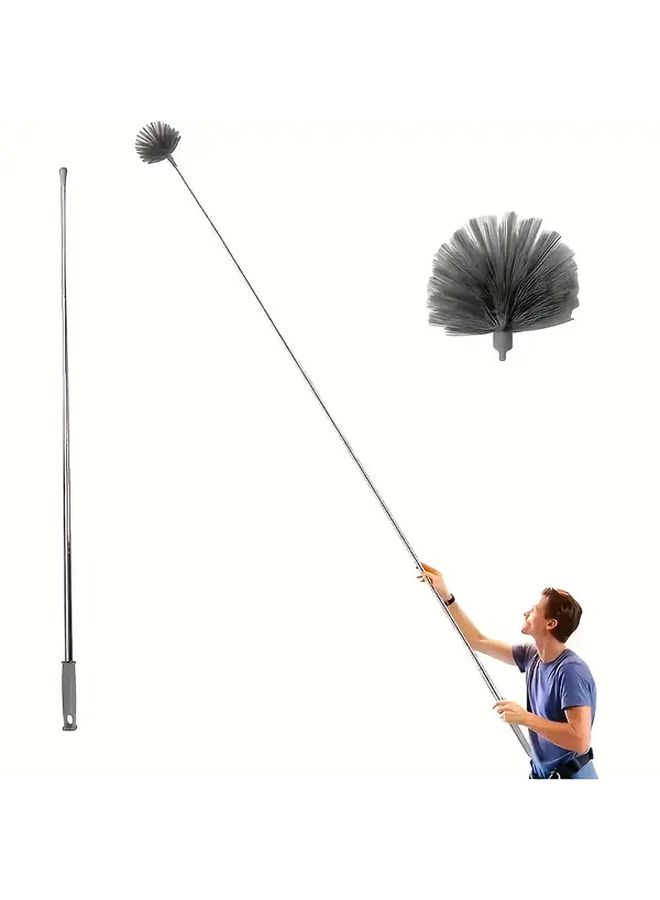86 61 Inch Heavy Duty Telescopic Spider Web Cleaner With Extendable Handle For Indoor Outdoor Use - Image 2