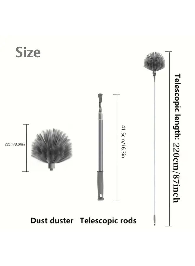 86 61 Inch Heavy Duty Telescopic Spider Web Cleaner With Extendable Handle For Indoor Outdoor Use - Image 5