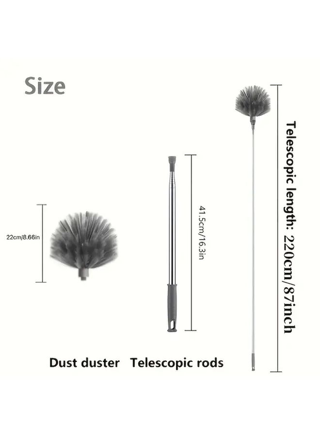 86 61 Inch Heavy Duty Telescopic Spider Web Cleaner With Extendable Handle For Indoor Outdoor Use - Image 4
