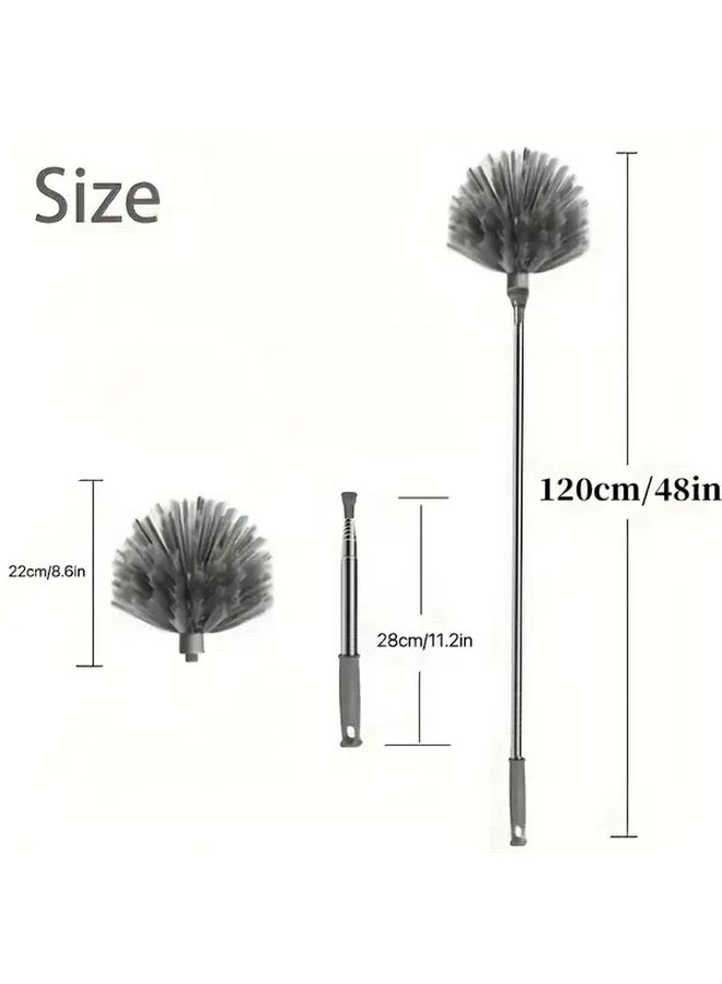 86 61 Inch Heavy Duty Telescopic Spider Web Cleaner With Extendable Handle For Indoor Outdoor Use - Image 3