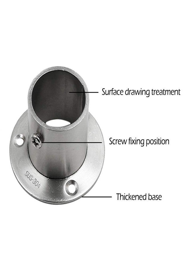 BTMB Stainless Steel Closet Rod Flange Holder Shower Curtain Socket Bracket Support for Pipe,Pack of 4 (Dia 32mm/1.25'') - Image 4