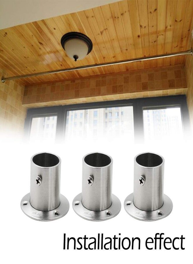 BTMB Stainless Steel Closet Rod Flange Holder Shower Curtain Socket Bracket Support for Pipe,Pack of 4 (Dia 32mm/1.25'') - Image 5