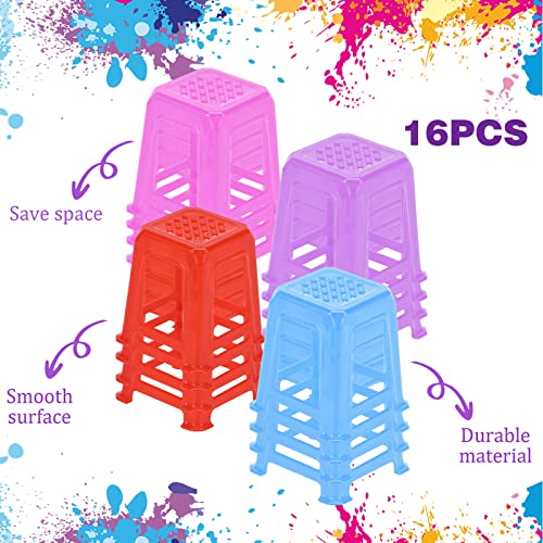 Yulejo 16 Pieces Paint Stand Canvas Stands for Painting - Canvas Feet Risers, Mini Non-Skip Fluid Painting Supplies, Solid Color Plastic Paint Pouring Tools (Multi-Colors) - Image 3