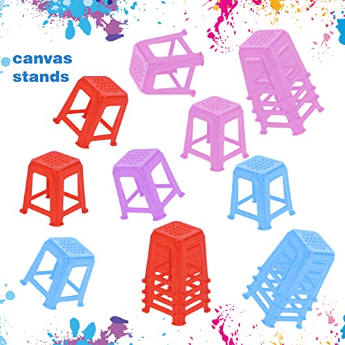 Yulejo 16 Pieces Paint Stand Canvas Stands for Painting - Canvas Feet Risers, Mini Non-Skip Fluid Painting Supplies, Solid Color Plastic Paint Pouring Tools (Multi-Colors) - Image 4