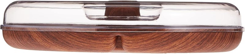 Evelin Nuts and Breakfast Serving Tray, Divided Snack Tray, Nut Bowl Nut Serving Platter, Nut Bowls for Parties Snack Organizer Wooden Serving Trays., Brown, 10327M - Image 2