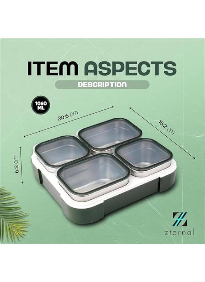 HOOKOR Stainless Steel Lunch Box for Adults Kids with Insulated Bag, Set of 3 Large Leakproof Meal Prep Food Containers for Men or Women, Lunch-boxes for Work or School (Dark Green)  - Image 3