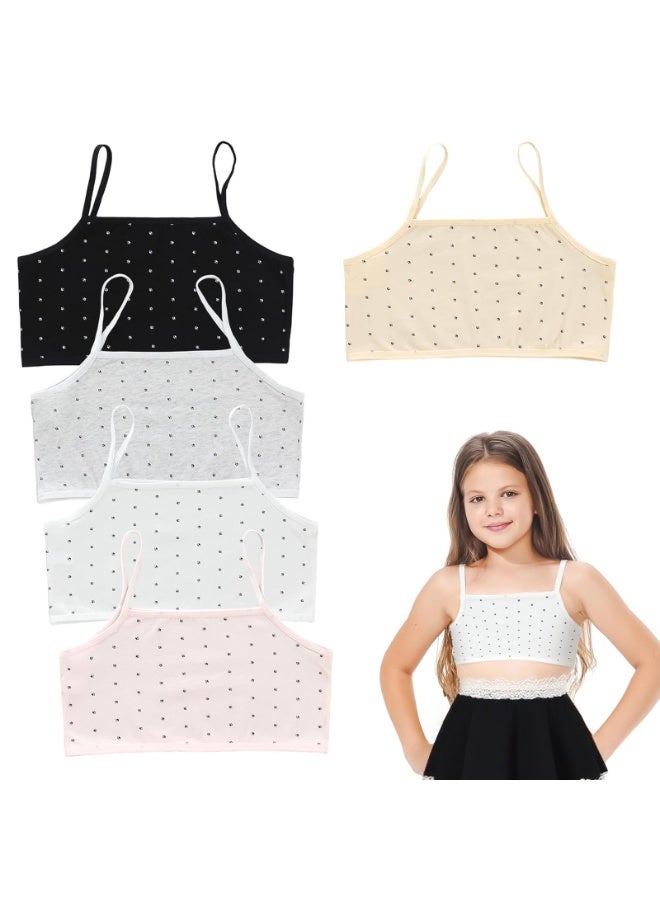 سونسر حمالات صدر رياضية للفتيات، 5 قطع من الملابس الداخلية، حمالات صدر للتدريب، قمصان قصيرة من القطن للمراهقات من 8 إلى 14 عامًا، حمالات صدر للنوم - Image 1