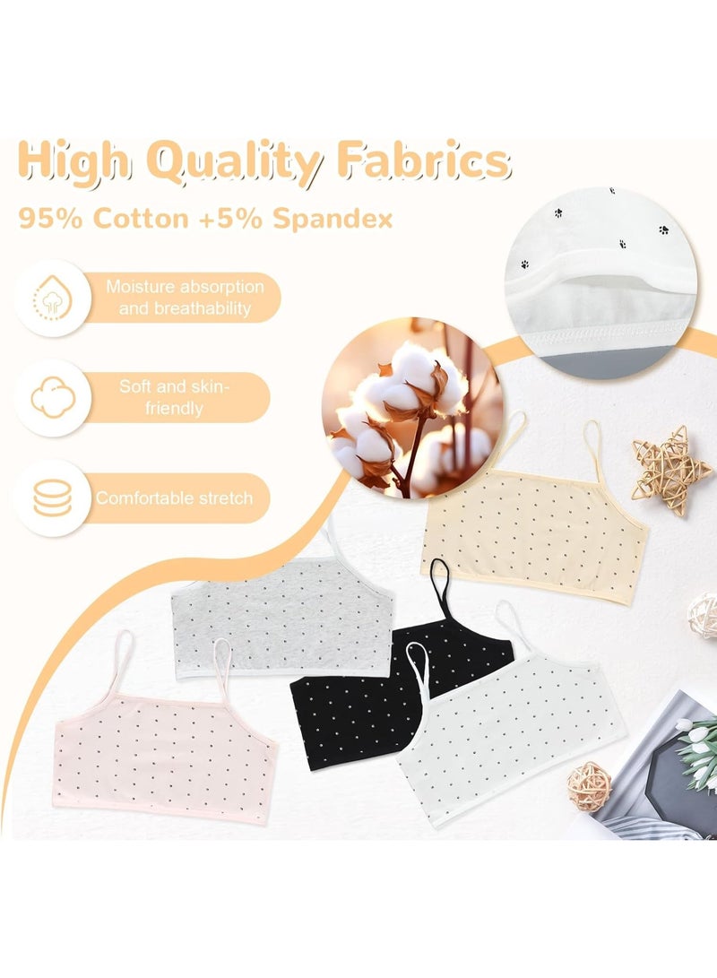 سونسر حمالات صدر رياضية للفتيات، 5 قطع من الملابس الداخلية، حمالات صدر للتدريب، قمصان قصيرة من القطن للمراهقات من 8 إلى 14 عامًا، حمالات صدر للنوم - Image 4