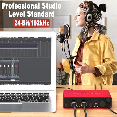 OseTub USB Audio Interface 24Bit192kHz Studio Recording 48V Phantom Power ZeroLatency Monitoring Compatible with MacPC DAWs Ideal for Music Production Podcasting Voice Over - Image 3