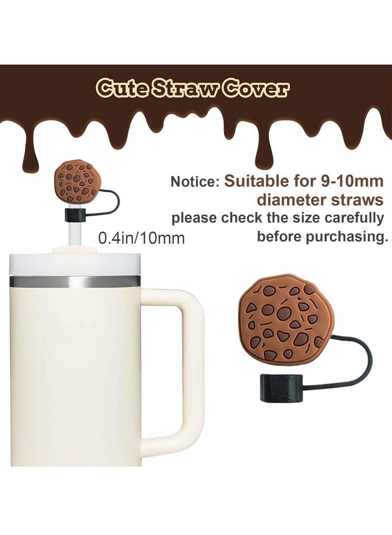 Creative Water Cup Accessories Set 30u002640 Oz Cookie Straw Lid Cute Realistic Chocolate Lanyard Cup Holder Cup Strap - Image 4