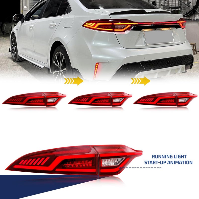 glistuning LED Tail Lights Assembly for Toyota Corolla 2020-2025 Sedan with Start-up Animation and Sequential Turn Signal - Image 4