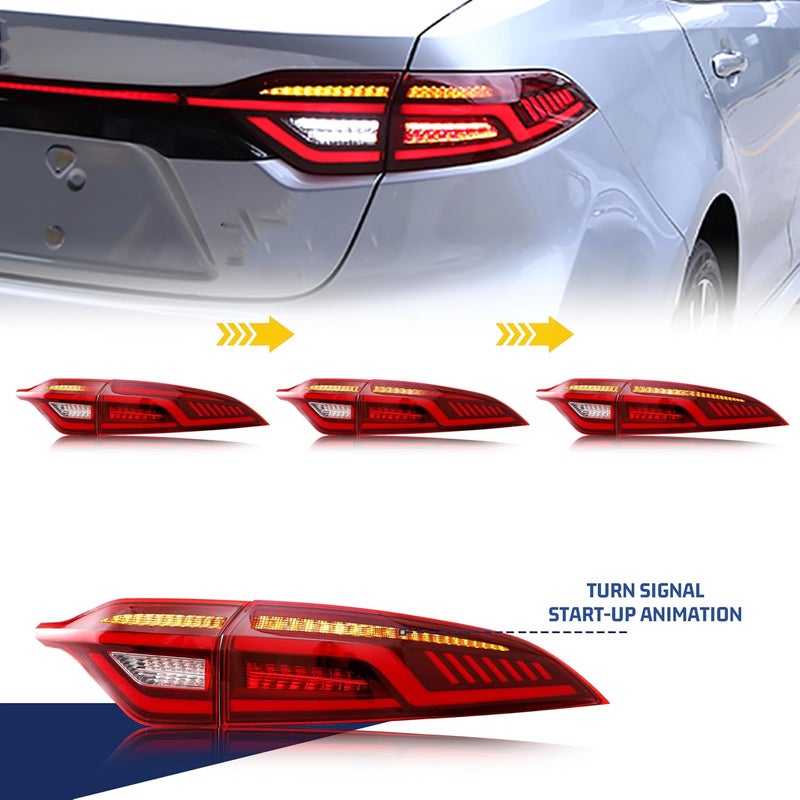 glistuning LED Tail Lights Assembly for Toyota Corolla 2020-2025 Sedan with Start-up Animation and Sequential Turn Signal - Image 3