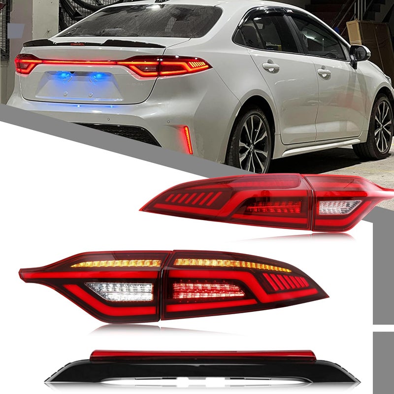 glistuning LED Tail Lights Assembly for Toyota Corolla 2020-2025 Sedan with Start-up Animation and Sequential Turn Signal - Image 1
