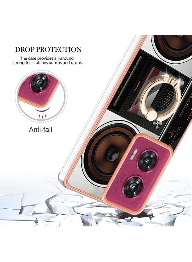 اس-توب جراب لهاتف Motorola Edge 50 Fusion مطلي بالكهرباء من الجانبين IMD مع حامل حلقي - Image 4