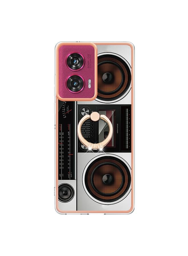 اس-توب جراب لهاتف Motorola Edge 50 Fusion مطلي بالكهرباء من الجانبين IMD مع حامل حلقي - Image 2