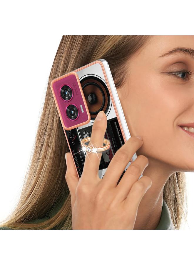 اس-توب جراب لهاتف Motorola Edge 50 Fusion مطلي بالكهرباء من الجانبين IMD مع حامل حلقي - Image 5