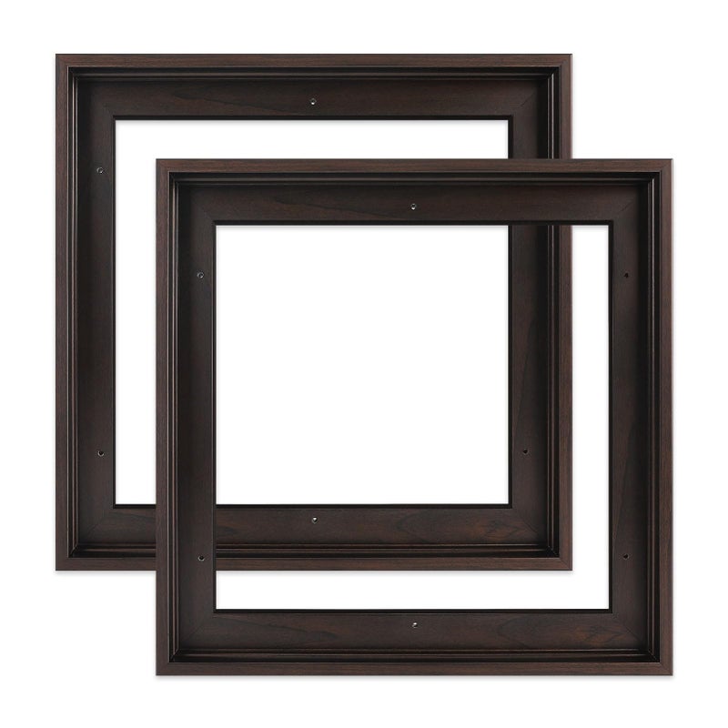 FOLKOR Floater Frame for 10x10 Canvas Paintings  2 Pack Complete Floating Frame with 0.9  Deep for Artists Designers Landscape Portrait Artwork  Modern Home Office Wall Decor (Black Brown) - Image 1