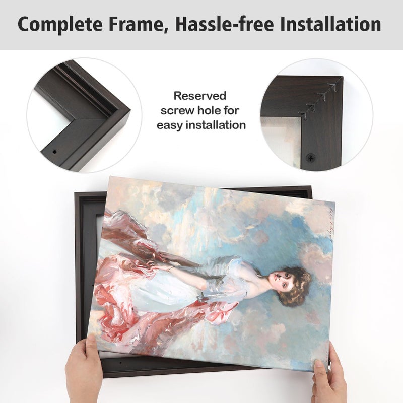 FOLKOR Floater Frame for 10x10 Canvas Paintings  2 Pack Complete Floating Frame with 0.9  Deep for Artists Designers Landscape Portrait Artwork  Modern Home Office Wall Decor (Black Brown) - Image 5