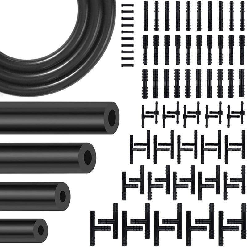 YIENFBEV Vacuum Hose Automotive Kit, 6.6FT Silicone Vacuum Lines with 80 Connectors - Image 1