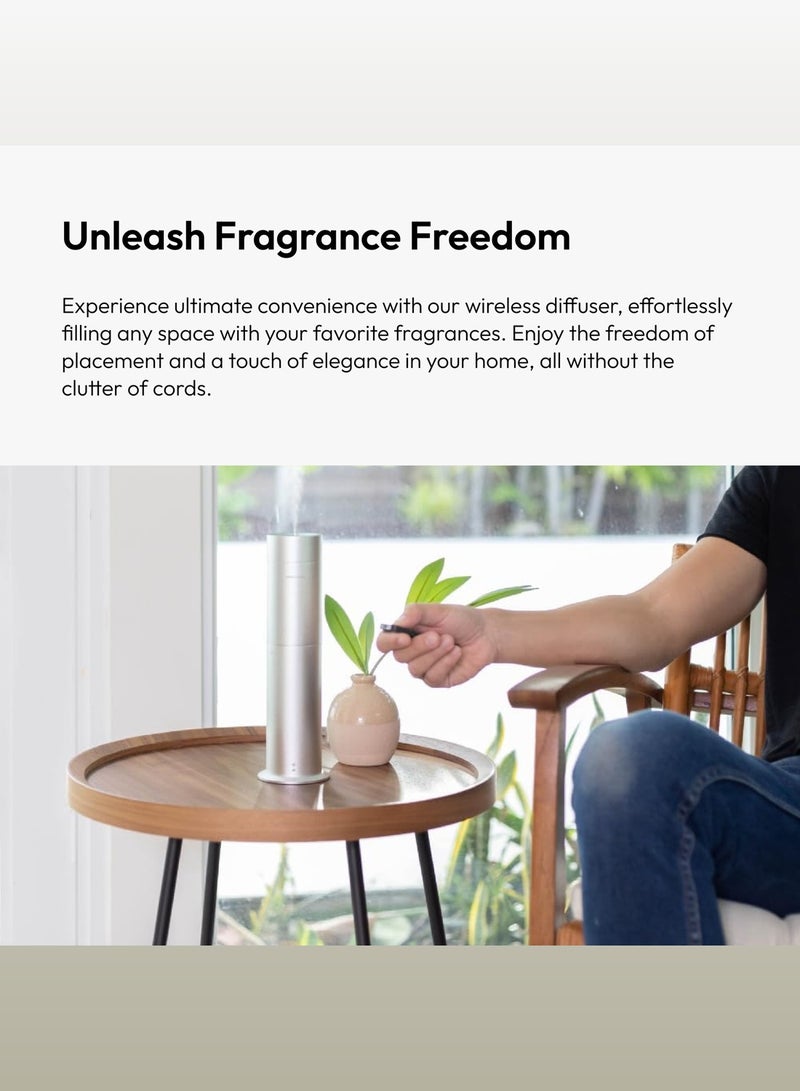 AROMA360 Wireless Pro Essential Oil Diffuser - Portable & Cordless - 600 sq ft Coverage  - Aromatherapy Scent Diffuser  - Air Freshener - Midnight Black - Image 4
