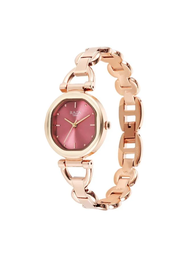 TITAN Women Analog Display Watch With Rose Gold Stainless Steel Strap - 95301WM01