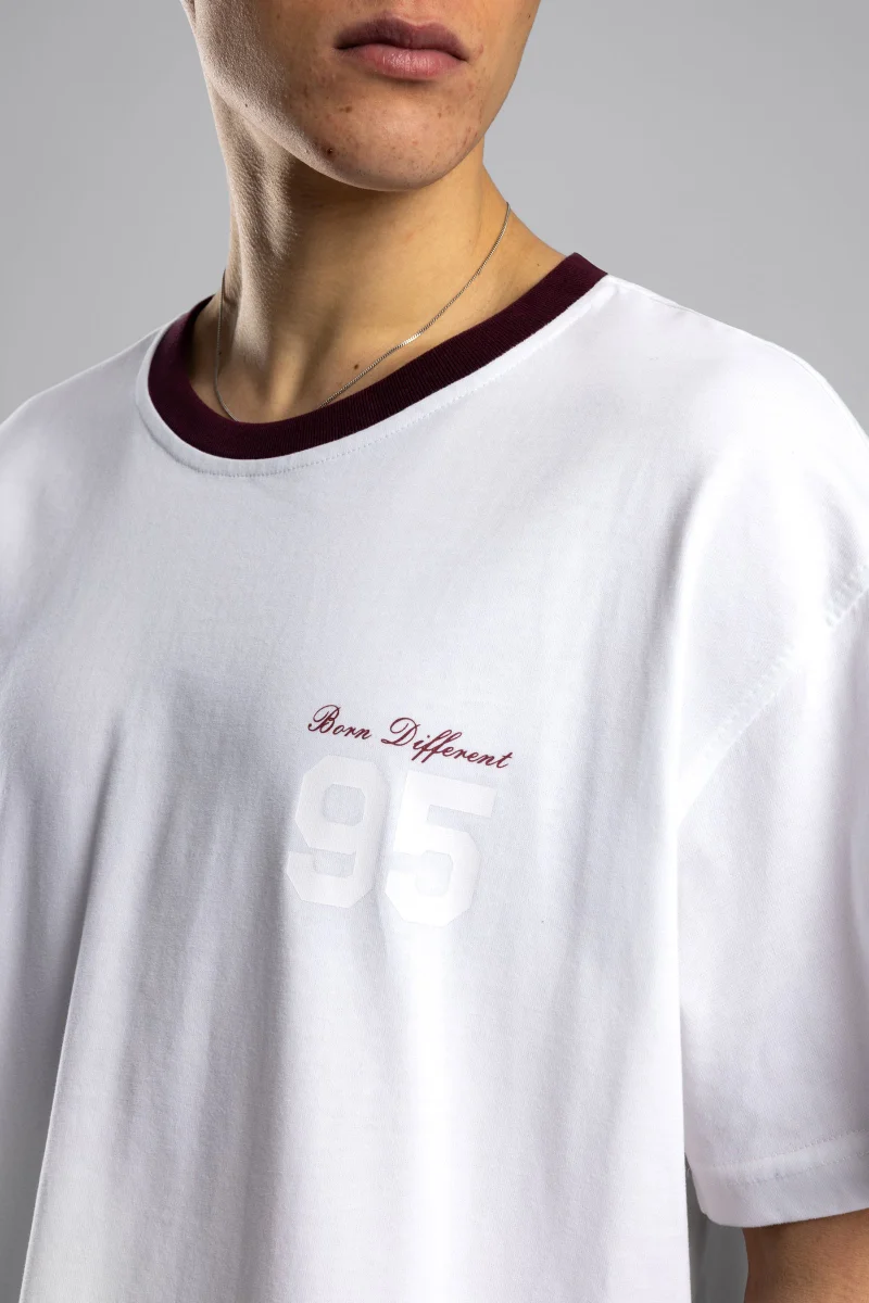 Catch Oversize Contrast Collar Printed T-shirt