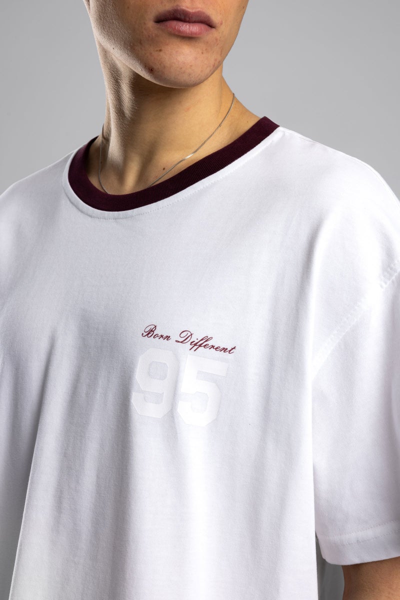 Catch Oversize Contrast Collar Printed T-shirt - Image 2