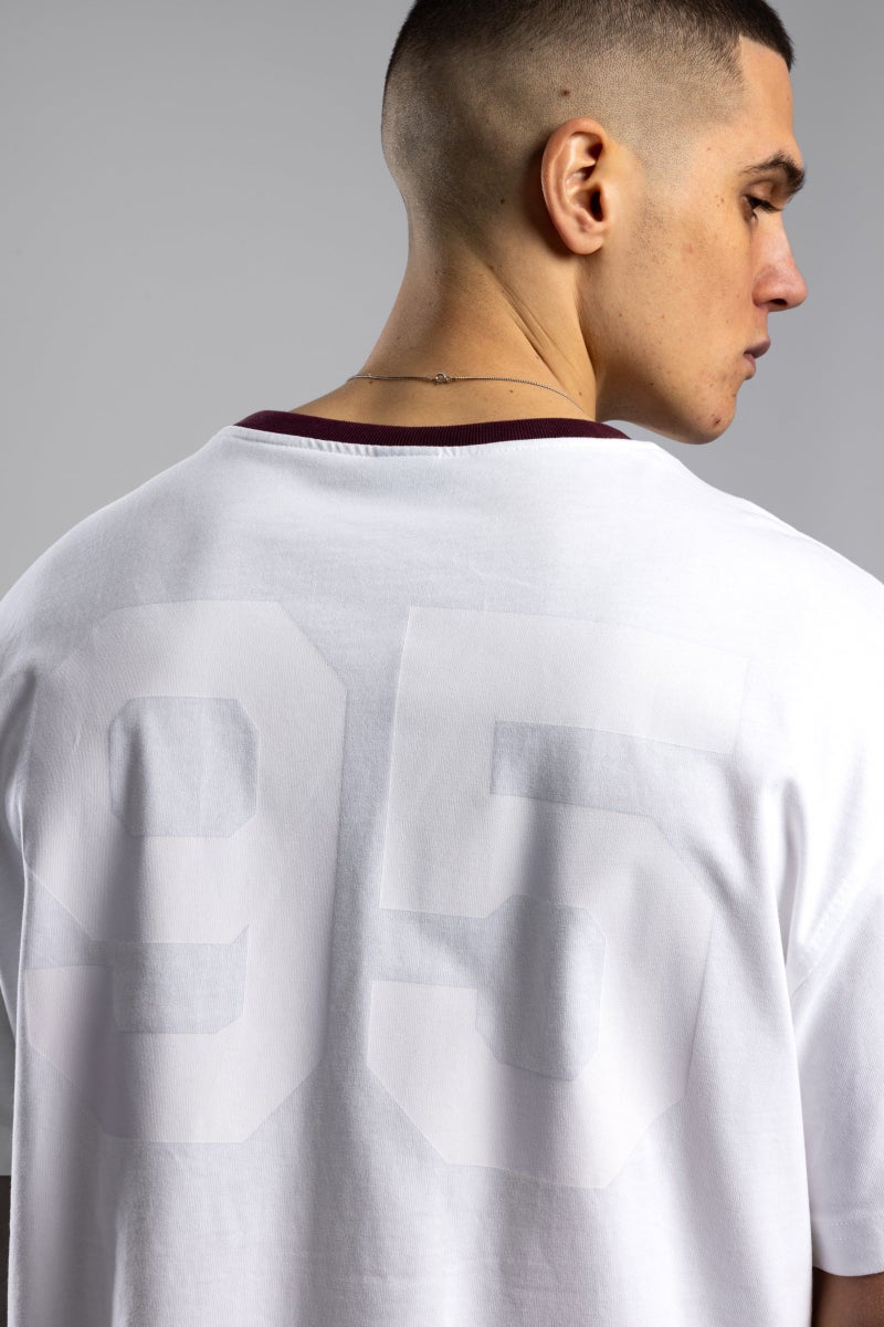 Catch Oversize Contrast Collar Printed T-shirt - Image 4