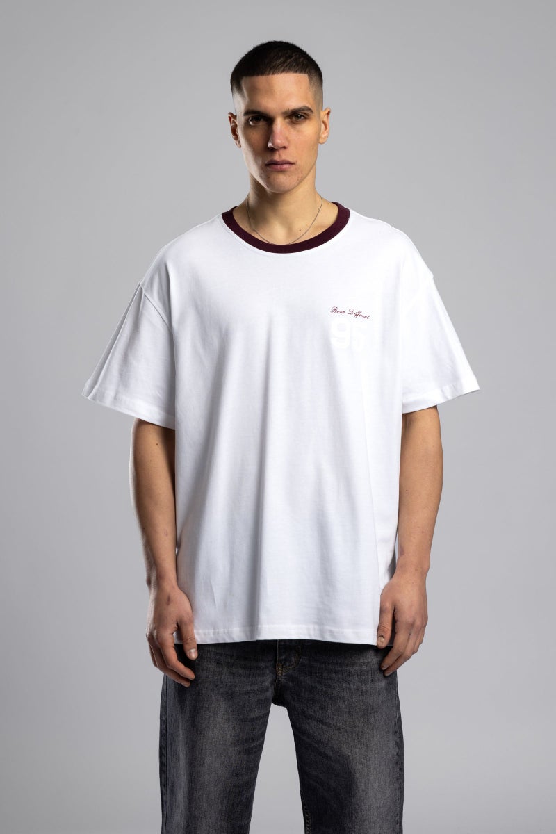 Catch Oversize Contrast Collar Printed T-shirt - Image 3