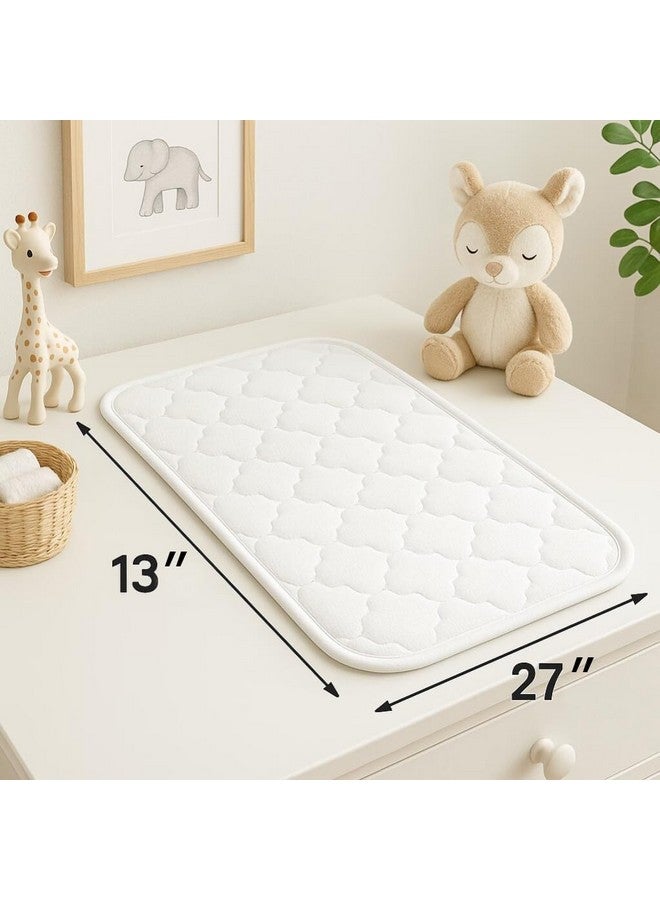 BlueSnail Blue Snail Baby Sweat-Wicking Changing Pad Liner - Waterproof & Quick-Drying and Reusable Diaper Mat, Soft Surface for Infants, Fits Standard Changers, 13"x27" White - Image 2