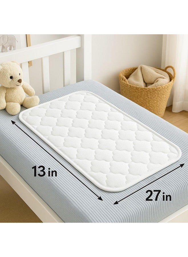 BlueSnail Blue Snail Baby Sweat-Wicking Changing Pad Liner - Waterproof & Quick-Drying and Reusable Diaper Mat, Soft Surface for Infants, Fits Standard Changers, 13"x27" White - Image 3