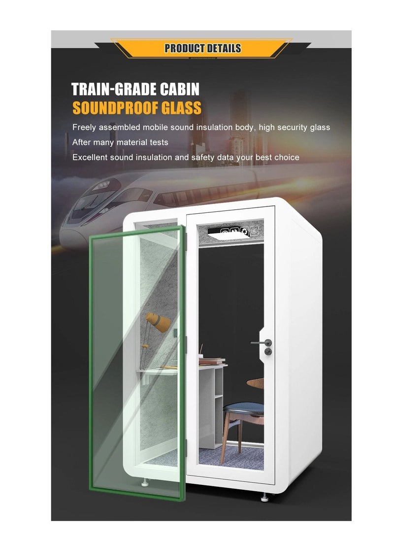 Generic - Phonebooth modern Office space, For work Movable Luxury personal soundproof-Noise Insulation Home Cabin Indoor Vocal Office Soundproof Office Booth Pod Office/Phone booth/Podcast/Private room (BLACK) - Image 1