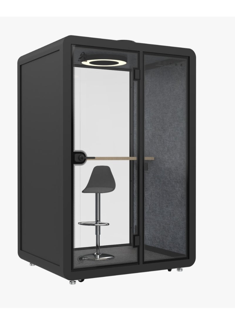 Generic - Phonebooth modern Office space, For work Movable Luxury personal soundproof-Noise Insulation Home Cabin Indoor Vocal Office Soundproof Office Booth Pod Office/Phone booth/Podcast/Private room (BLACK) - Image 1