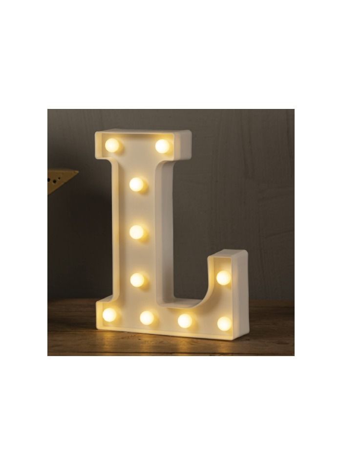 Vitacelli Alphabet LED Letter Lights Light Up Plastic Letters Standing Hanging L ( 8.86in x 6.69in x 1.77inches)  - Image 4
