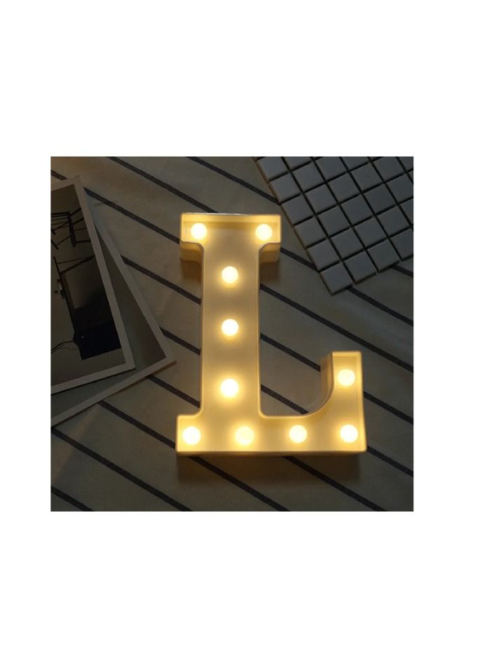 Vitacelli Alphabet LED Letter Lights Light Up Plastic Letters Standing Hanging L ( 8.86in x 6.69in x 1.77inches)  - Image 5