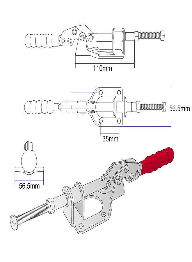 FengWu 4 PCS 6 inch Adjustable Toggle Clamp, GH-302F Quick Release Push Pull Toggle Clamps - Image 2